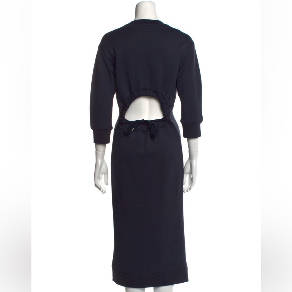 Tibi Navy Sweatshirt Dress with Open Back Sz XS